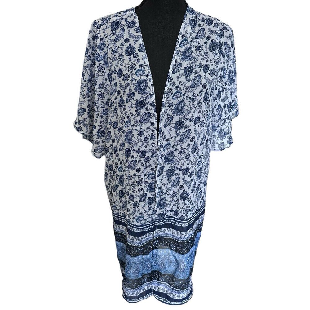 Japna‎ Blue Floral Kimono New With Tags
